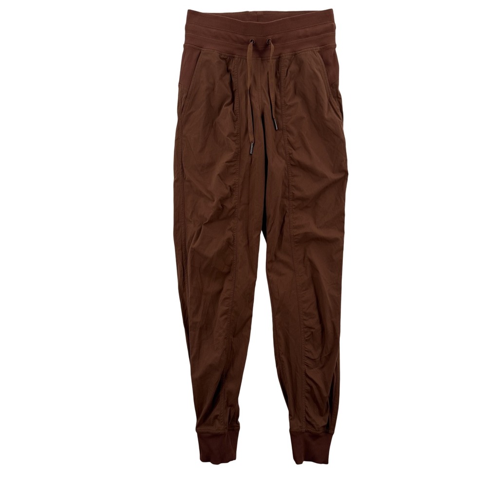 Lululemon Dance Studio Jogger Pants Womens 2 Brown LW5ENMS Drawstring Rib Cuff